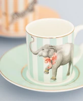 Yvonne Ellen Animal Espresso Cup and Saucer, Set of 4