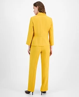 Le Suit Crepe Two-Button Blazer & Pants, Regular and Petite Sizes