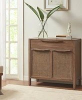 Madison Park Palisades 36"W Coastal 1 Drawer and 2 Door Storage Accent Chest with Cane Webbing Detailing