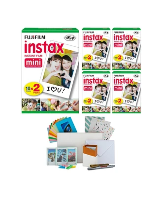 Fujifilm instax Mini Twin Film Pack (100 Exp) with Storage Box & Postcard Set