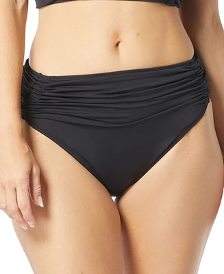 Carmen Marc Valvo Women's Shirred-Waist Bikini Bottoms