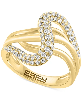 Effy Diamond Pave Multirow Swirl Ring (3/4 ct. t.w.) in 14k Gold