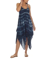 Raviya Tie-Dye Handkerchief-Hem Cover-Up Dress