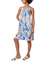 Jones New York Women's Gina Printed Sleeveless Trapeze Mini Dress