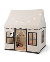 Costway Kids Play Castle Tent Large Playhouse Toys Gifts with Star Lights Washable Mat