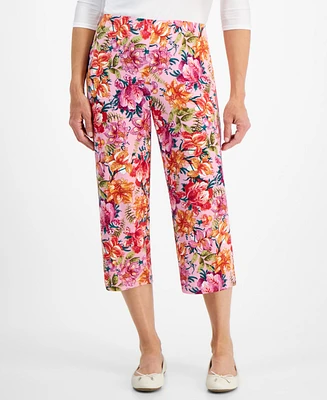 Jm Collection Petite Paradise Gardenia Culotte Pants, Created for Macy's