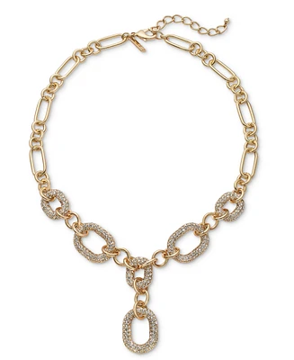I.n.c. International Concept Pave Chain Link Lariat Necklace, 20" + 3" extender, Created for Macy's