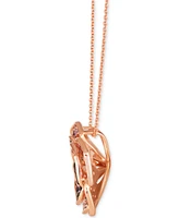 Le Vian Ombre Pink (1-5/8 ct. t.w.) & White Sapphire (1/8 ct. t.w.) Flower 20" Pendant Necklace in 14k Rose Gold