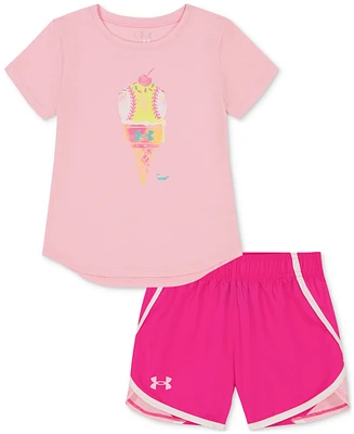 Under Armour Toddler & Little Girls Ice Cream T-Shirt Shorts, 2 Piece Set