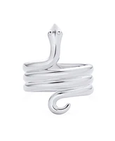 Bling Jewelry Garden Animal Pet Reptile Egyptian Stack Wrap Coil Serpent Snake Ring Band Women.925 Sterling Silver