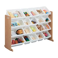 ECR4Kids 4-Tier Organizer with 20 Bins, Natural/Primary, 1
