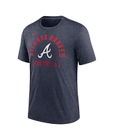 Men's Nike Heather Navy Atlanta Braves Swing Big Tri-Blend T-shirt