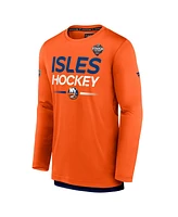 Men's Fanatics Orange New York Islanders 2024 Nhl Stadium Series Authentic Pro Long Sleeve Tech T-shirt