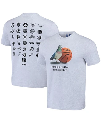 Men's Nba x Staple Heather Gray All Teams Birds of a Feather T-shirt