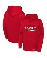 Big Boys Fanatics Red Chicago Blackhawks Authentic Pro Pullover Hoodie