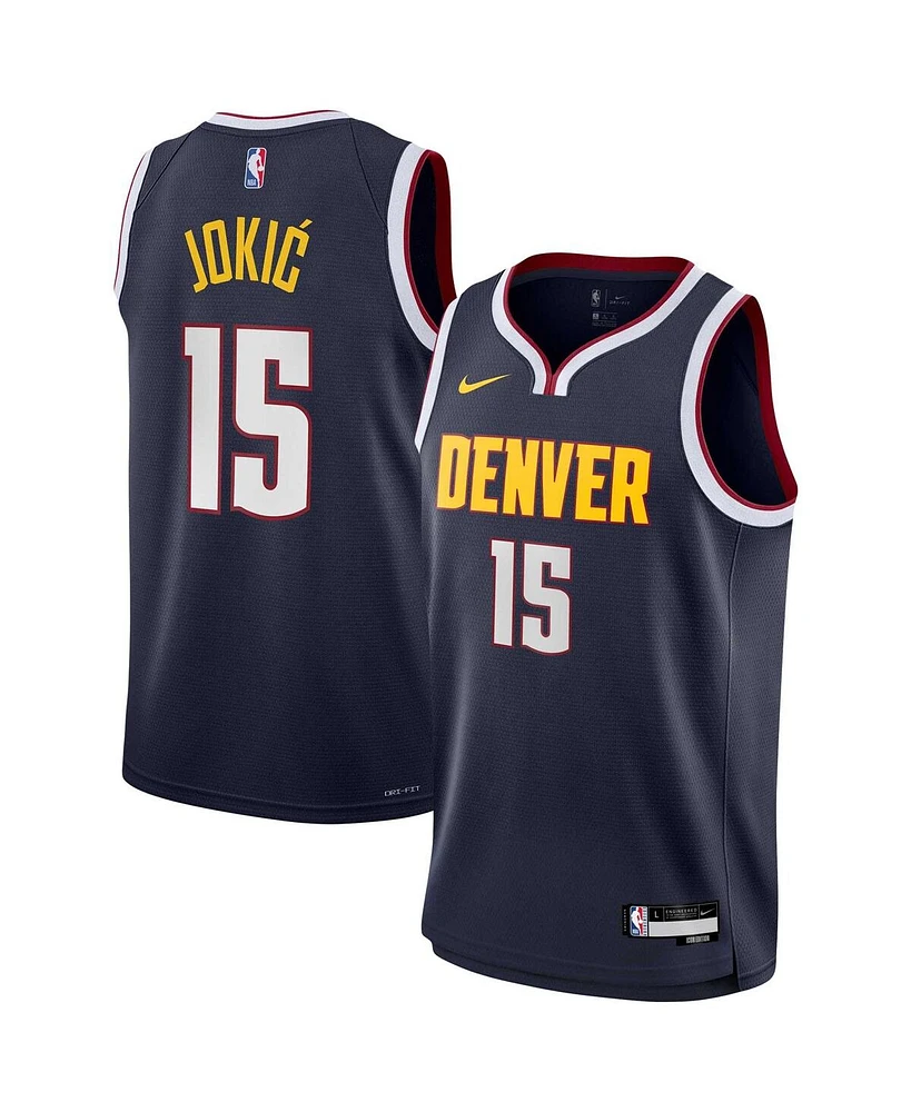 Big Boys Nike Nikola Jokic Navy Denver Nuggets Swingman Jersey - Icon Edition