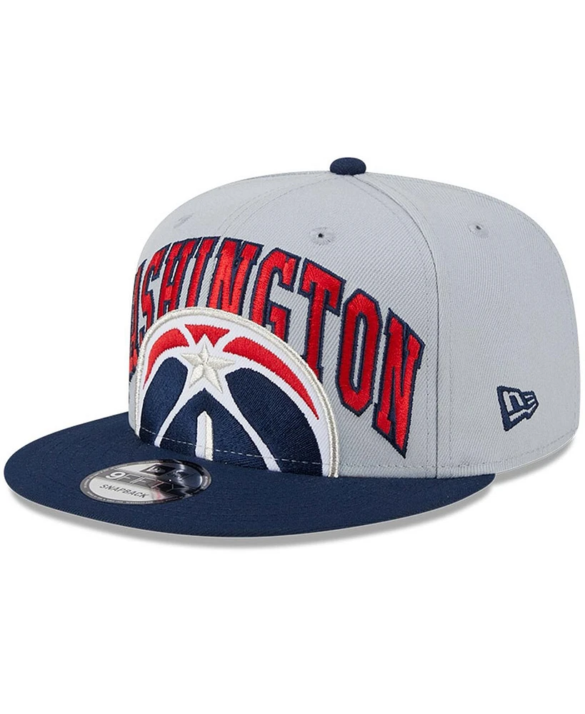 Men's New Era Gray, Navy Washington Wizards Tip-Off Two-Tone 9FIFTY Snapback Hat