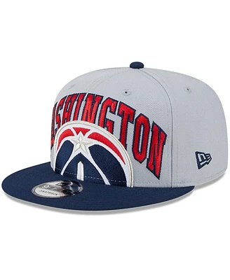 Men's New Era Gray, Navy Washington Wizards Tip-Off Two-Tone 9FIFTY Snapback Hat