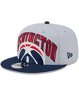 Men's New Era Gray, Navy Washington Wizards Tip-Off Two-Tone 9FIFTY Snapback Hat