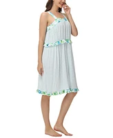 C. Wonder Women's Printed Ruffle Babydoll Nightgown