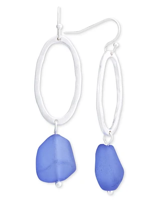Style & Co Open Oval Color Stone Drop Earrings, Created for Macy's