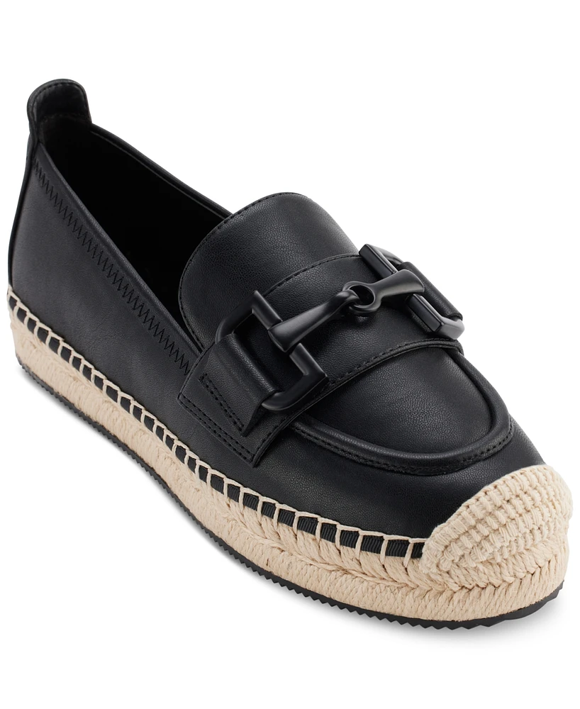 Dkny Mally Slip On Bit Buckle Espadrille Loafer Flats