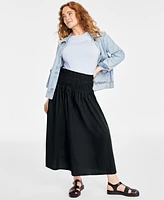 on 34th Women's Cotton Poplin Maxi Skirt, Created for Macy's