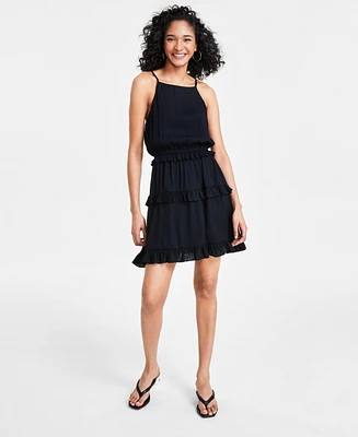 Bar Iii Women's Ruffled Sleeveless Mini Dress, Created for Macy's