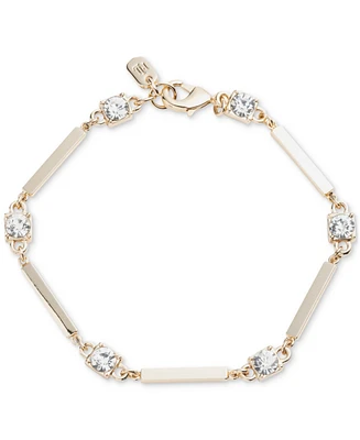 Lauren Ralph Lauren Gold-Tone Bar & Crystal Flex Bracelet