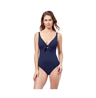Profile by Gottex Women's Tutti Frutti V neck tie knot one piece swimsuit