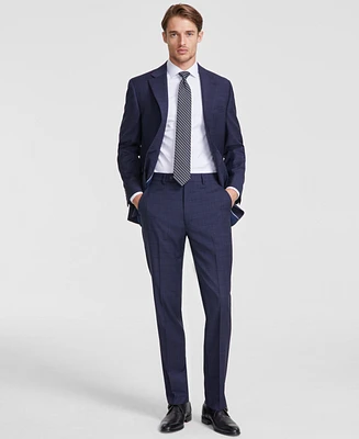 Calvin Klein Men's Slim-Fit Wool-Blend Stretch Plaid Suit Separate Pant