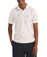 Nautica Men's Navtech Short-Sleeve Printed Button Polo Shirt