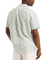 Nautica Men's Floral Print Short Sleeve Button-Front Shirt