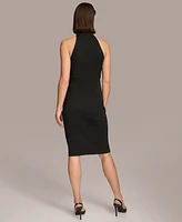 Donna Karan Women's Mock Neck Wrap-Waist Jersey Dress