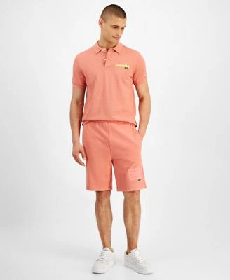 Lacoste Mens Short Sleeve Logo Polo Shirt Stacked Logo Elastic Waist Shorts
