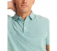 Nautica Men's Textured Pieced Pique Short Sleeve Polo Shirt