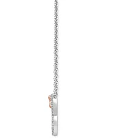 Wonder Fine Jewelry Diamond Minnie Mouse Silhouette Pendant Necklace (1/5 ct. t.w.) in Sterling Silver & Rose Gold-Plate, 15-3/4" + 2" extender