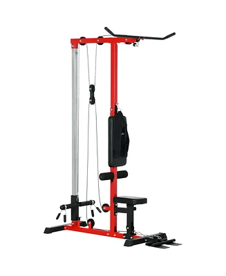 Soozier Cable Machine Lat Pull Down Machines with Flip-Up Footplate