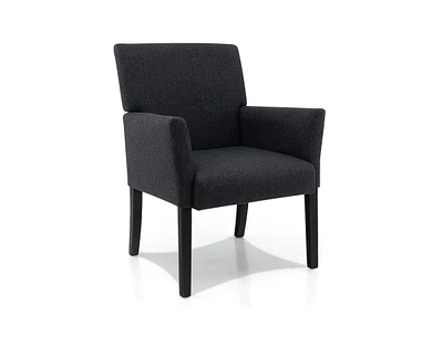 Fabric Upholstered Executive Guest Armchair with Rubber Wood Legs