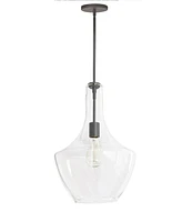 Dainolite 17.75" Glass, Metal Petalite 1 Large Light Pendant with Glass