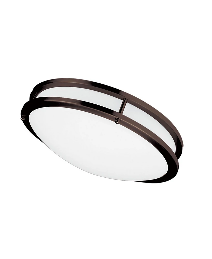 Dainolite 4.25" Metal, Plastic Cfled Bronze Ceiling Flush Mount with Shade