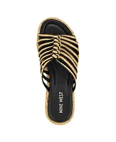 Nine West Women's Adila Slip-On Strappy Flat Casual Sandals