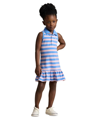 Polo Ralph Lauren Toddler and Little Girls Striped Stretch Mesh Polo Dress