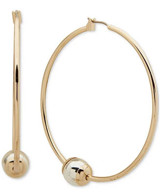 Dkny Two-Tone Large Bead Hoop Earrings, 2.03"