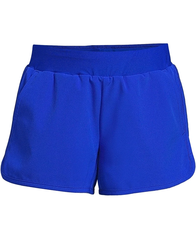 Lands' End Girls Plus Stretch Woven Swimsuit Shorts