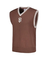 Men's Pleasures Brown San Francisco Giants Knit V-Neck Pullover Sweater Vest