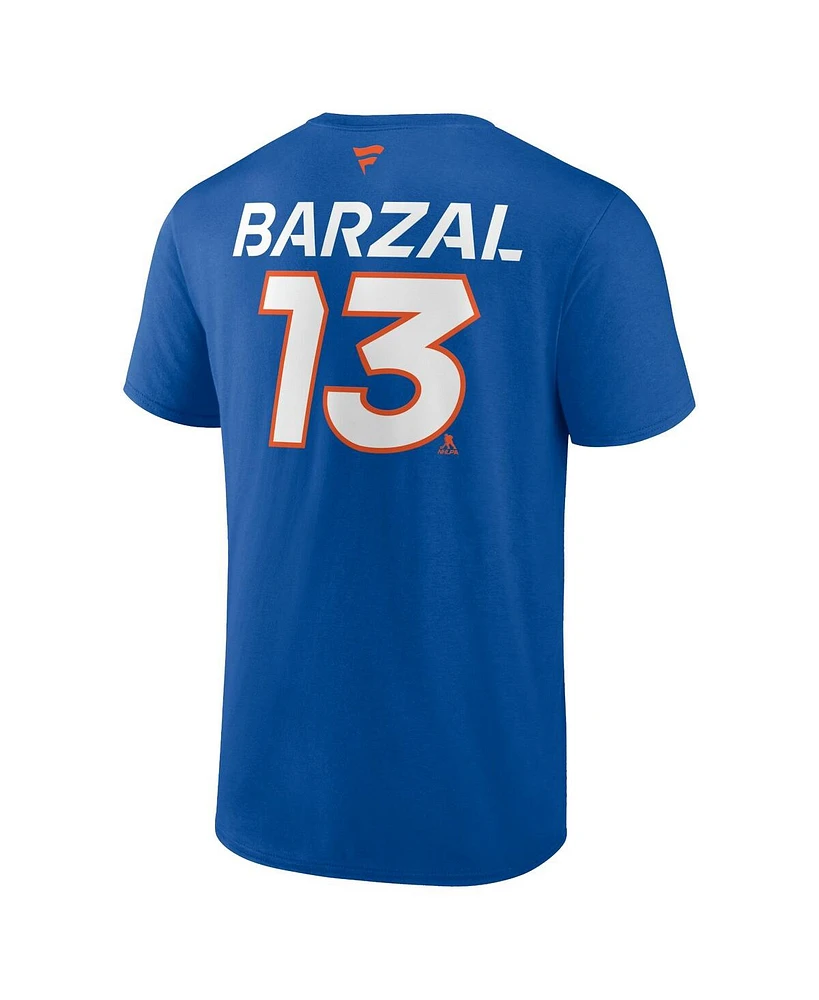 Men's Fanatics Mathew Barzal Royal New York Islanders Authentic Pro Prime Name and Number T-shirt