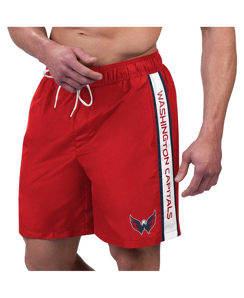 Men's G-iii Sports by Carl Banks Red Washington Capitals Streamline Volley Swim Trunks