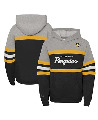 Big Boys and Girls Mitchell & Ness Black Pittsburgh Penguins Head Coach Pullover Hoodie