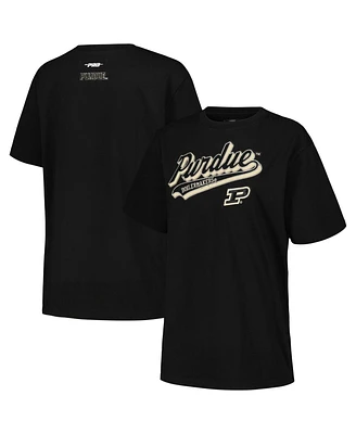 Women's Pro Standard Black Purdue Boilermakers Script Tail Oversized Boyfriend T-shirt